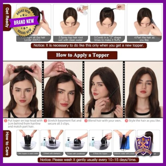 14 Inch Human Hair Topper with Swiss Base for Thin Hair